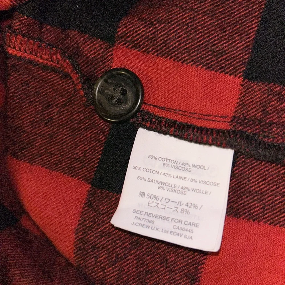 👉Sold👈J.Crew Buffalo Plaid Wool Blend Pullover - Picture 8 of 11